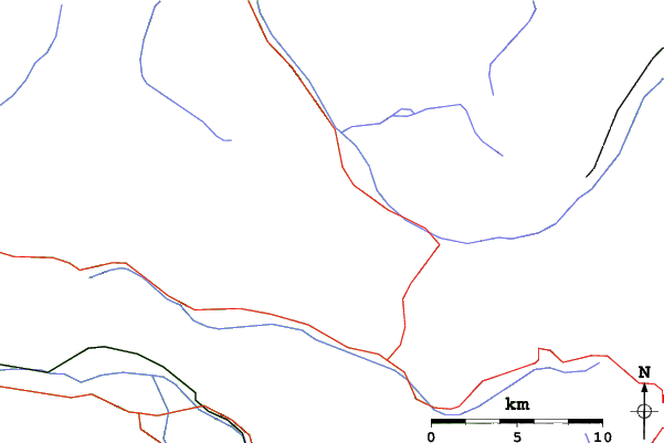 Roads and rivers close to Les Gets