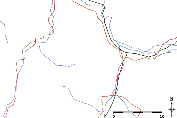 Roads and rivers close to Martinky