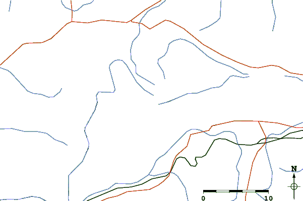 Roads and rivers close to Matroosberg
