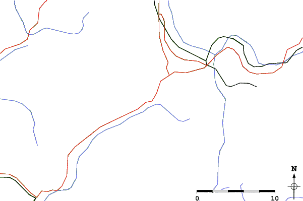 Roads and rivers close to Megeve
