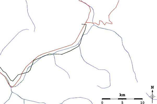 Roads and rivers close to Montchavin