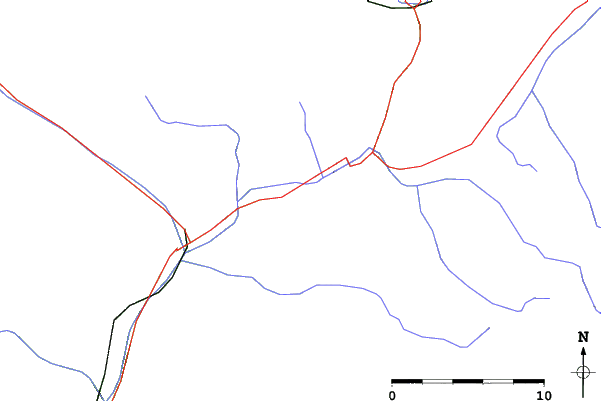 Roads and rivers close to Montgenèvre (Via Lattea)