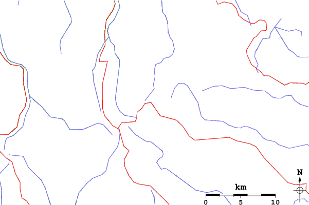 Roads and rivers close to Mount Hotham