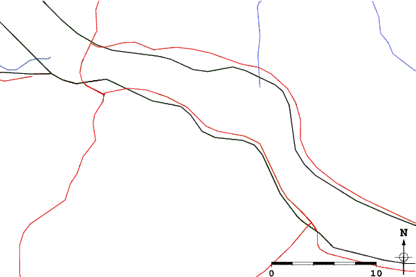 Roads and rivers close to Mount Frontenac