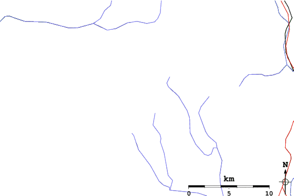 Roads and rivers close to Mt Baldy Ski Area