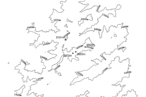 Mt Cinto (Haut Asco) neighbourhood contours
