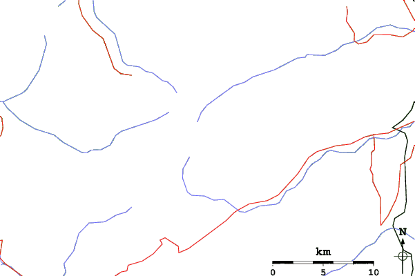 Roads and rivers close to Mt Cinto (Haut Asco)