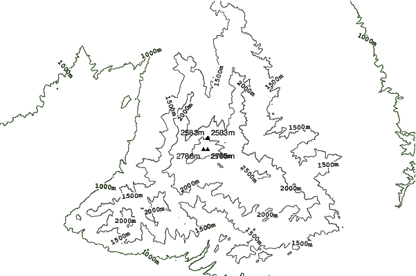 Mt Lemmon Ski Valley neighbourhood contours