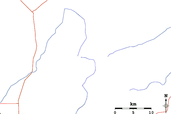 Roads and rivers close to Mt Lemmon Ski Valley