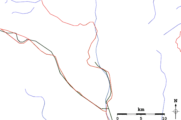 Roads and rivers close to Nara