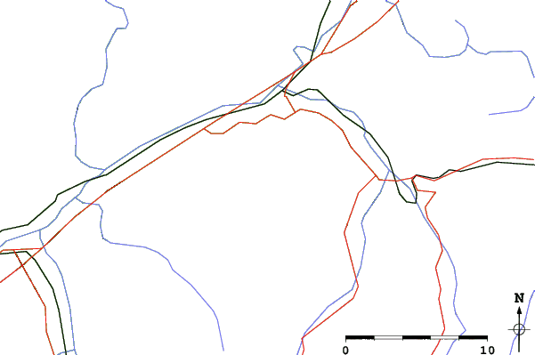 Roads and rivers close to Oberau