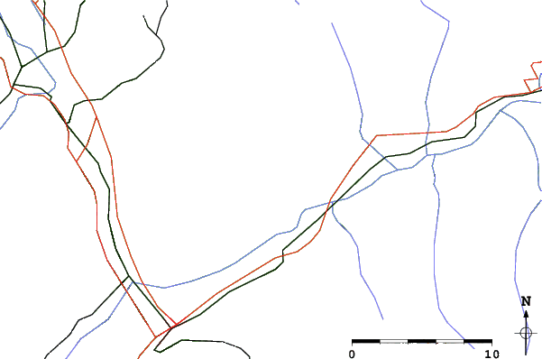 Roads and rivers close to Ovronnaz