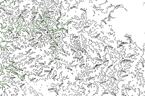 Paoli Peaks neighbourhood contours