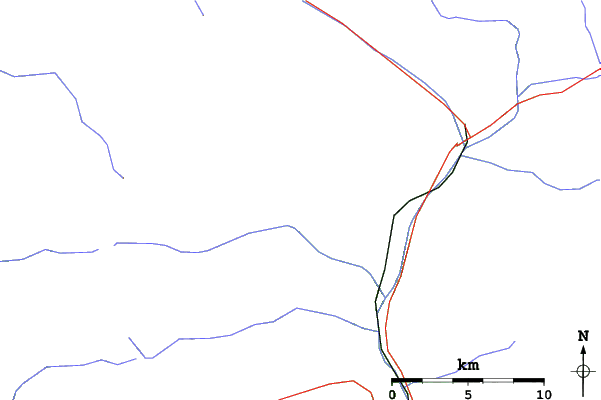 Roads and rivers close to Pelvoux-La Vallouise