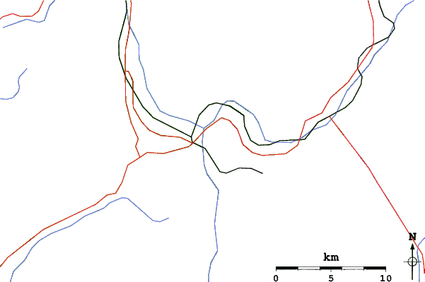 Roads and rivers close to Saint Gervais