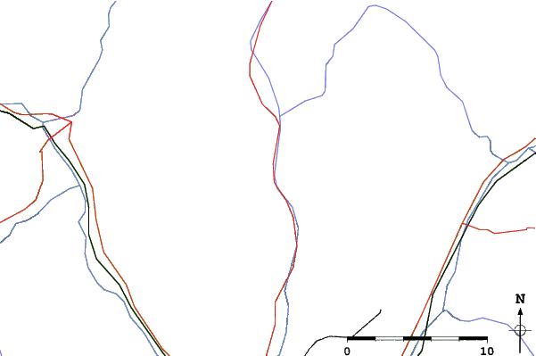 Roads and rivers close to Sarentino