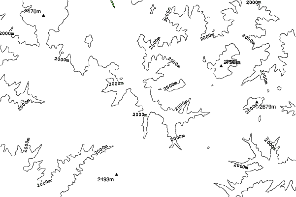 Showdown Ski Area neighbourhood contours