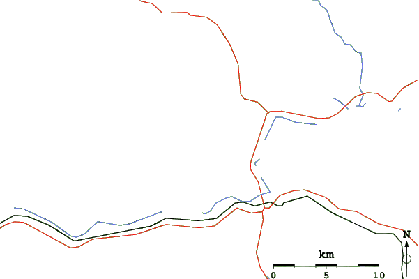 Roads and rivers close to Sunday River