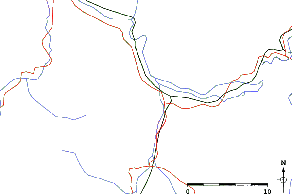 Roads and rivers close to Valčianska dolina