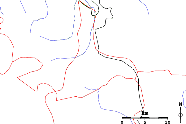 Roads and rivers close to Valgrande-Pajares