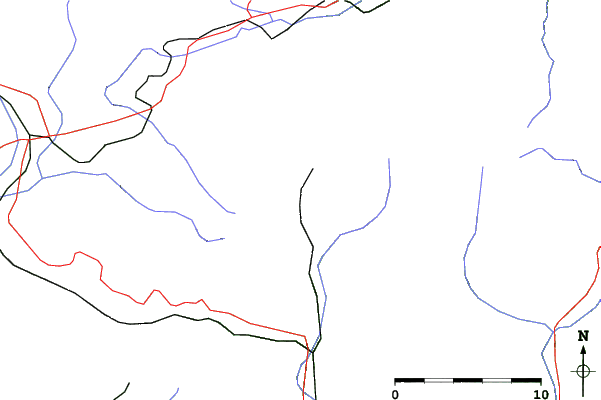 Roads and rivers close to Vall de Núria