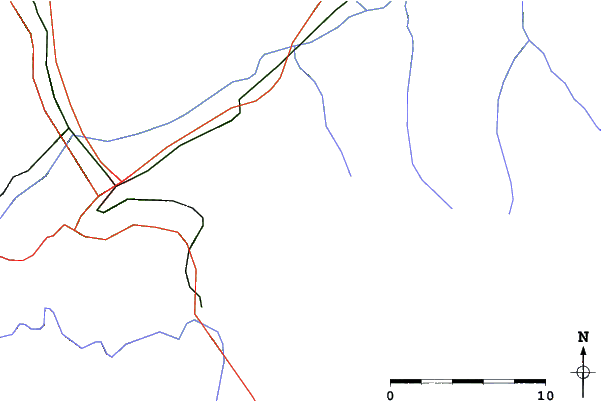Roads and rivers close to Verbier