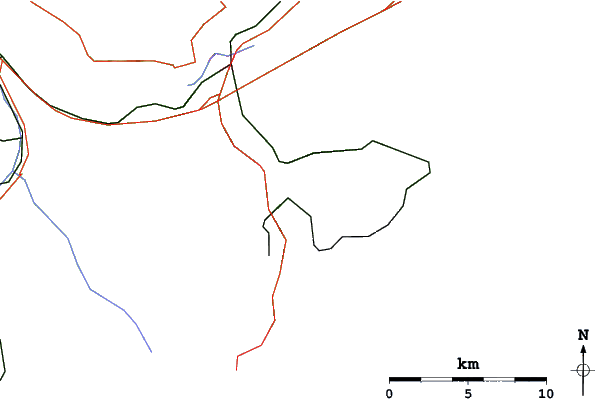 Roads and rivers close to Wengen