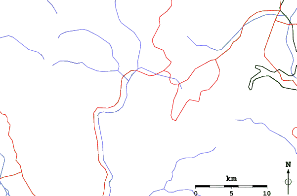 Roads and rivers close to Mavrovo-Zare Lazarevski